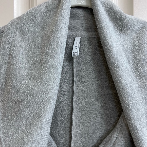 Z Supply Loft Fleece Oversize Cardigan in Heather Grey, Size XS/S - Picture 4 of 9